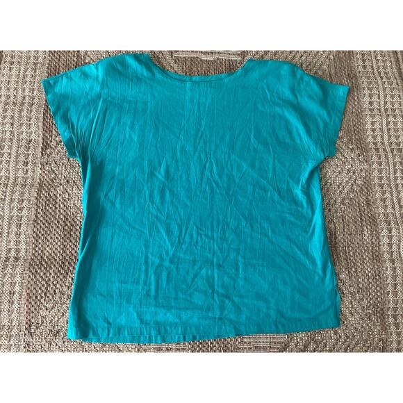 HARI 100% cotton aqua top Size Large - Picture 1 of 5